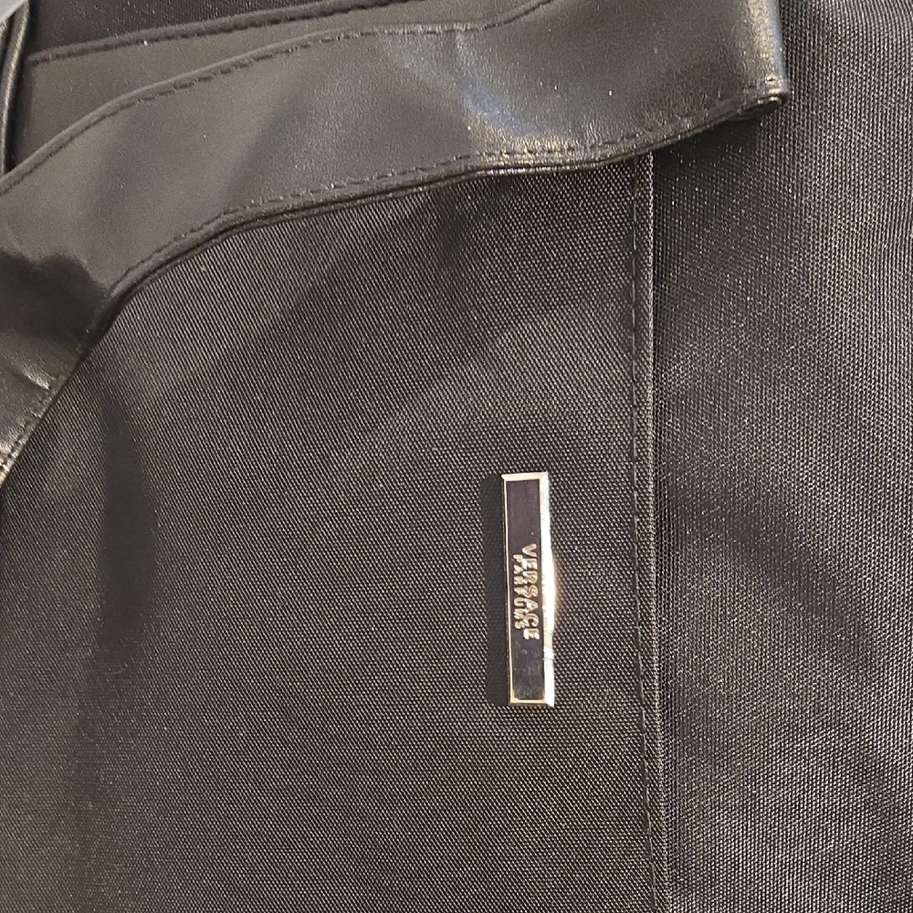 Versace Black Leather Accent Apparel
